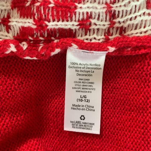 Holiday Time Christmas Llama Ugly Sweater Large Women's Junior Red Green Sequin - Picture 9 of 9